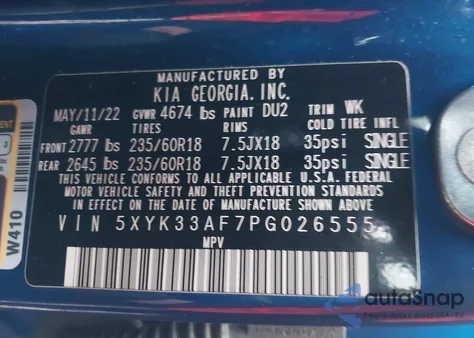 2023 Kia Sportage Ex z USA, uszkodzony, nr VIN 5XYK33AF7PG026555